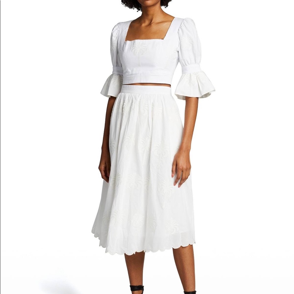 Agua by Agua Bendita white palm skirt & crop top
